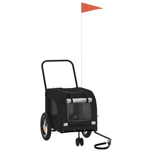 vidaXL Przyczepka rowerowa dla zwierząt Czarny 125 x 53 x 54 cm