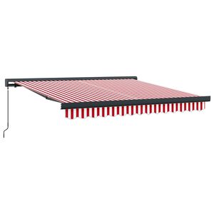 vidaXL Markiza wysuwana Czerwony i Biały 300 x 250 cm