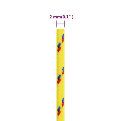 vidaXL Linka żeglarska, żółta, 2 mm, 50 m, polipropylen