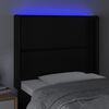 vidaXL Zagł&oacute;wek do ł&oacute;żka z LED, czarny 83x16x118/128 cm sztuczna sk&oacute;ra