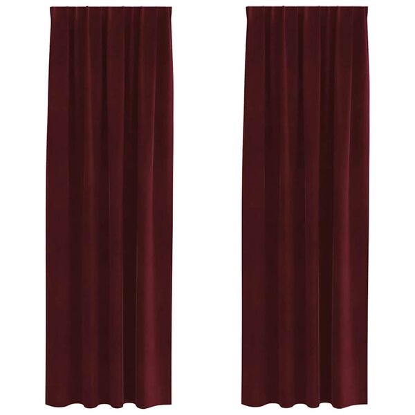 vidaXL Zasłony zaciemniające 2 pcs Czerwone wino 140 x 260 cm Aksamit