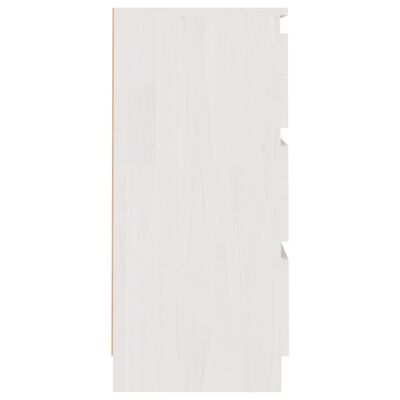 vidaXL Szafka nocna, biała, 40x29,5x64 cm, lite drewno sosnowe