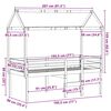 vidaXL Wysokie ł&oacute;żko z dachem, białe, 90x190 cm, lite drewno sosnowe
