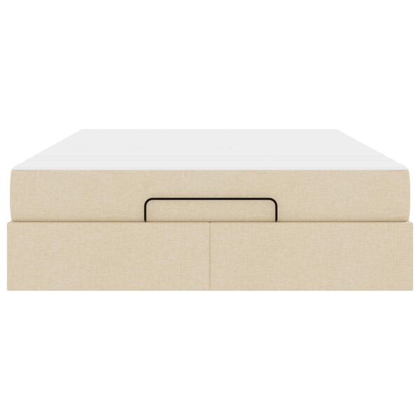 vidaXL Rama ł&oacute;żka z materacem z materacem 2 pcs Kremowy tkanina