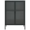 vidaXL Szafka, czarna, 75x35x105 cm, szkło i stal