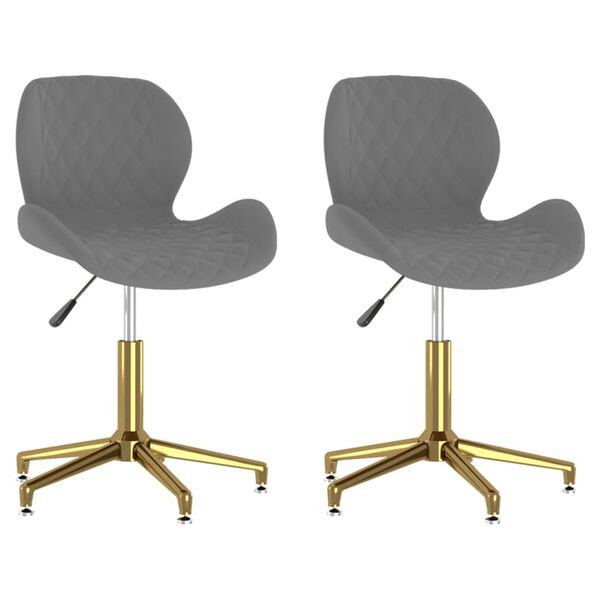 vidaXL Obrotowe krzesła stołowe, 2 szt., ciemnoszare, aksamitne