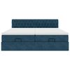 vidaXL Rama ł&oacute;żka otomana z materacami, niebieska, 180x200 cm, aksamit