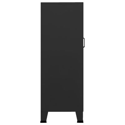 vidaXL Szafka w stylu industrialnym, czarna, 70x40x115 cm, metalowa