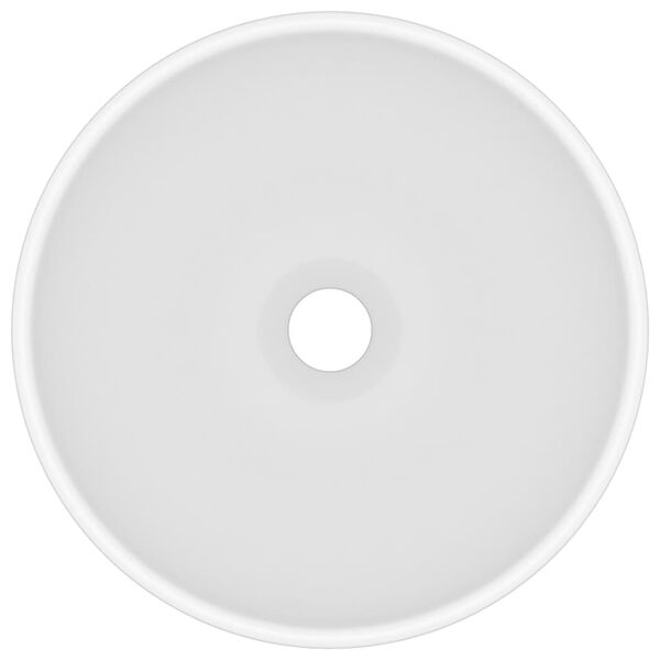 vidaXL Okrągła umywalka łazienkowa, matowa biel, 32,5x14 cm, ceramika
