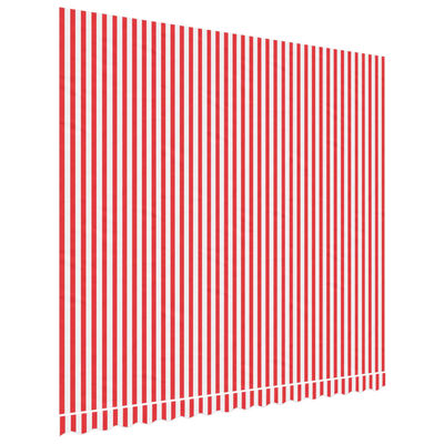 vidaXL Tkanina na wymianę do markizy, czerwono-białe paski, 4x3,5 m