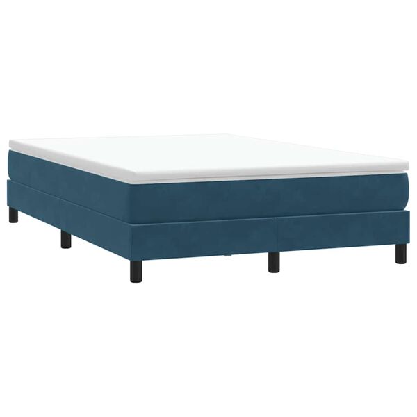 vidaXL Ł&oacute;żko typu Box Spring bez materaca Ciemnoniebieskie 140x210 cm