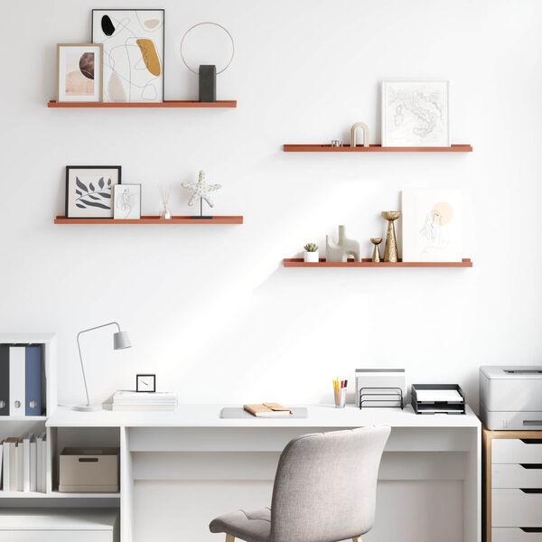 vidaXL P&oacute;łka ścienna z p&oacute;łką 4 pcs Czerwony 80 x 9 x 3 cm