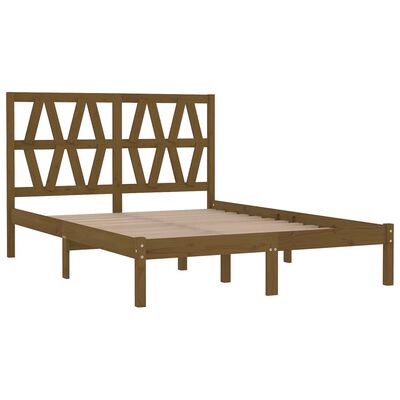vidaXL Rama łóżka, miodowy brąz, lite drewno sosnowe, 120 x 200 cm