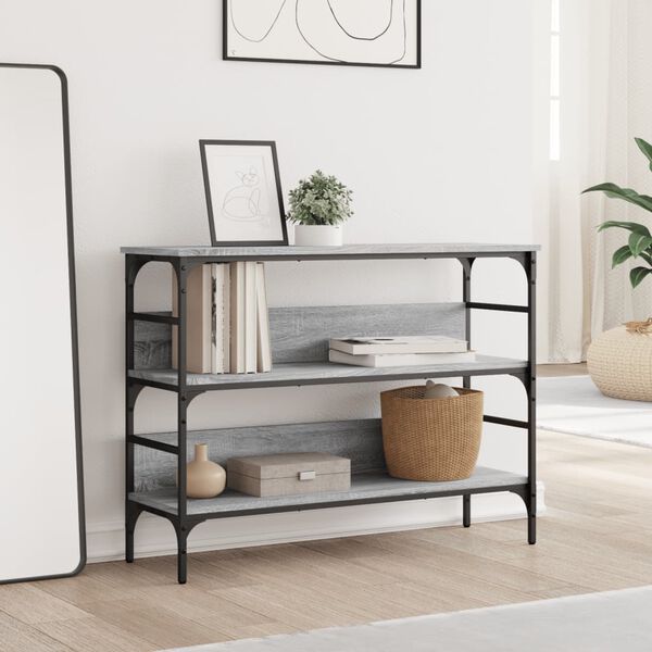 vidaXL Stolik konsolowy, szary dąb sonoma, 100x32x75 cm