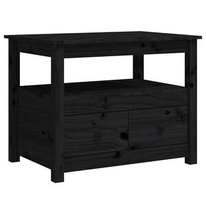 vidaXL Stolik kawowy, czarny, 71x49x55 cm, lite drewno sosnowe