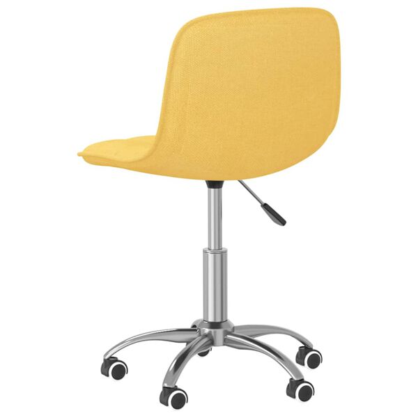vidaXL Obrotowe krzesło biurowe, musztardowe, tapicerowane tkaniną