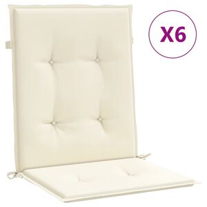 vidaXL Poduszki na krzesła ogrodowe, 6 szt., kremowe 100x50x3 cm