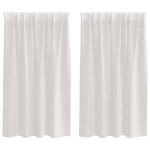 vidaXL Firany Voile z zasłonami 2 pcs Kremowy 140 x 140 cm Poliester