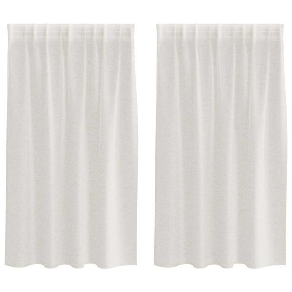 vidaXL Firany Voile z zasłonami 2 pcs Kremowy 140 x 140 cm Poliester