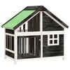 vidaXL Buda dla psa, szara, 96x60,5x87 cm, lite drewno sosnowe
