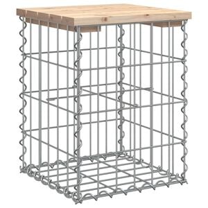 vidaXL Ławka ogrodowa, gabion, 33x31x42 cm, lite drewno sosnowe
