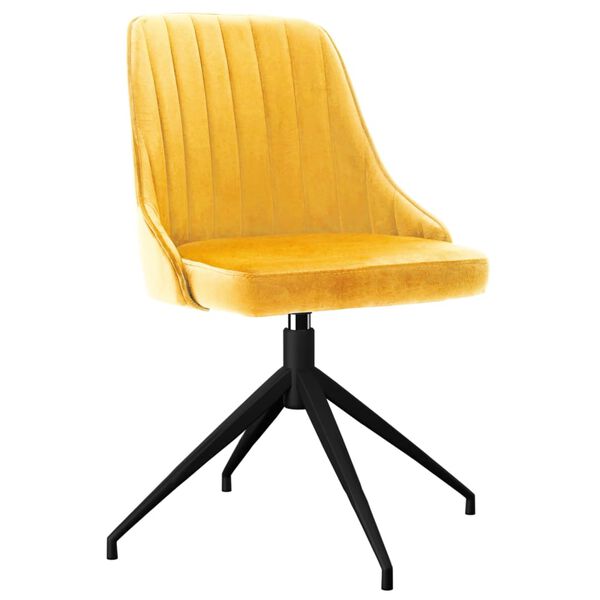 vidaXL Krzesła stołowe, 6 szt., ż&oacute;łte, obite aksamitem