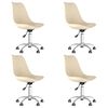 vidaXL Obrotowe krzesła stołowe, 4 szt., kremowe, obite tkaniną