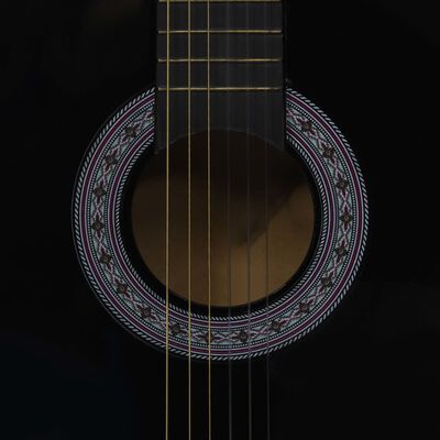vidaXL Gitara klasyczna dla początkujących z torbą, czarna, 3/4, 36"
