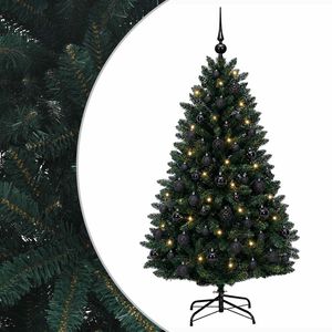 vidaXL Sztuczna choinka, ciemnozielona, z bombkami 150 cm 150 LED