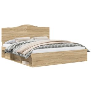 vidaXL Ramka ł&oacute;żka Sonoma 200 x 200 cm Lite drewno sosnowe