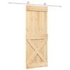 vidaXL Drzwi przesuwne 80 x 210 cm Lite Drewno Sosnowe (Nieobrobione)