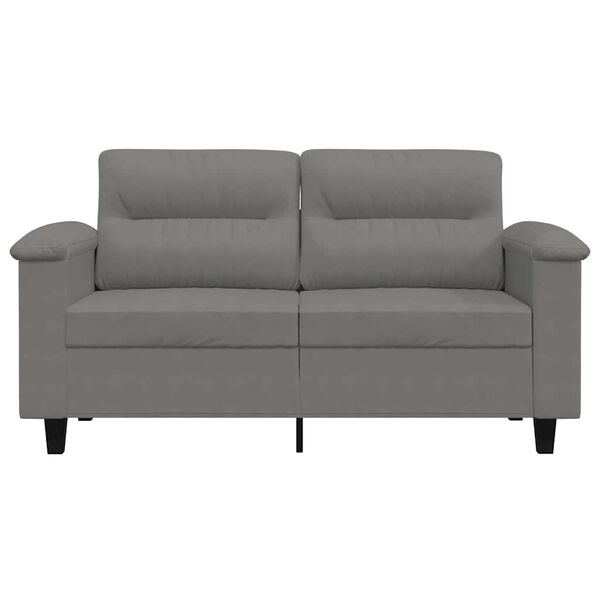 vidaXL Sofa 2-osobowa, ciemnoszara, 120 cm, tapicerowana mikrofibrą