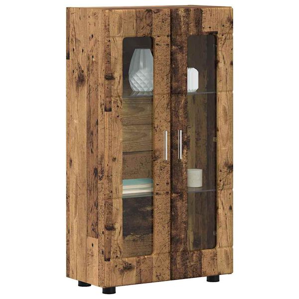 vidaXL Bufet z p&oacute;łką z drzwiami FLORIN Stare drewno 55,5 x 29 x 103 cm