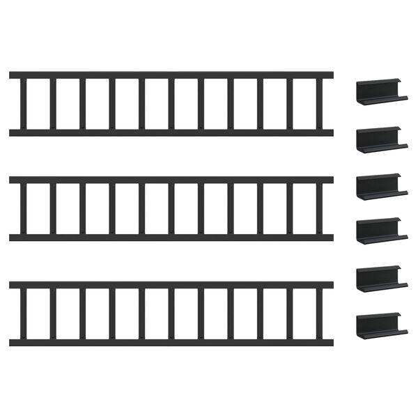 vidaXL Str&oacute;ż śniegu na dachu Czarny 300 x 2,5 x 20 cm Stal