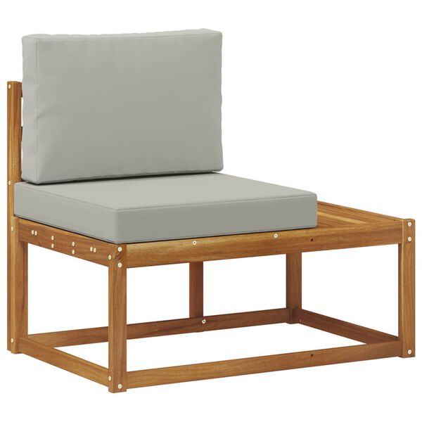 vidaXL Sofa końcowa na zewnątrz z poduszką Naturalny 91 x 63 x 73 cm