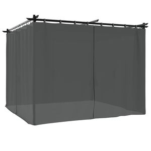 vidaXL Altana ogrodowa z zasłonami, antracytowa, 3x3 m, stal