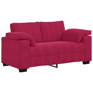 vidaXL Sofa dwuosobowa, wino czerwone, 160x77x82 cm, aksamit