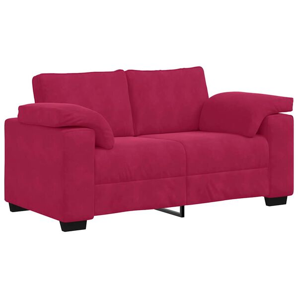 vidaXL Sofa dwuosobowa, wino czerwone, 160x77x82 cm, aksamit