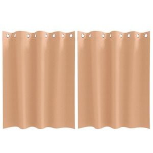 vidaXL Firany blackout z k&oacute;łkami 2 szt. Jasny Brąz 140 x 140 cm