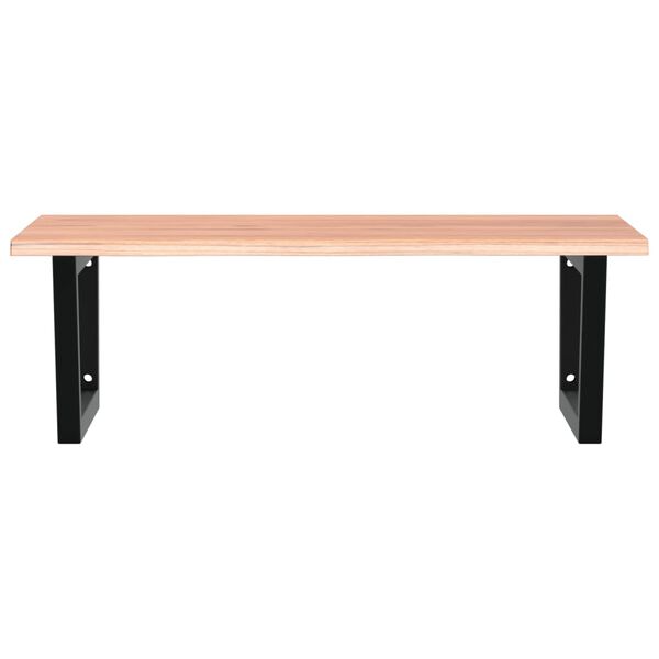 vidaXL P&oacute;łka ścienna pod umywalkę, stal i lite drewno dębowe