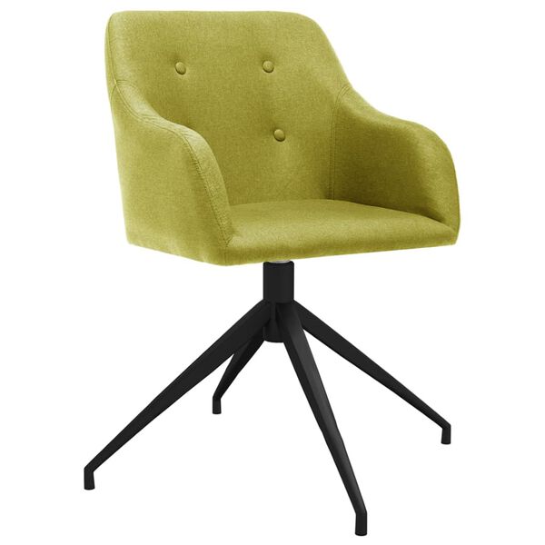 vidaXL Obrotowe krzesła stołowe, 6 szt., zielone, tkanina