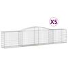 vidaXL Kosze gabionowe, 5 szt, 400x50x80/100 cm, galwanizowane żelazo