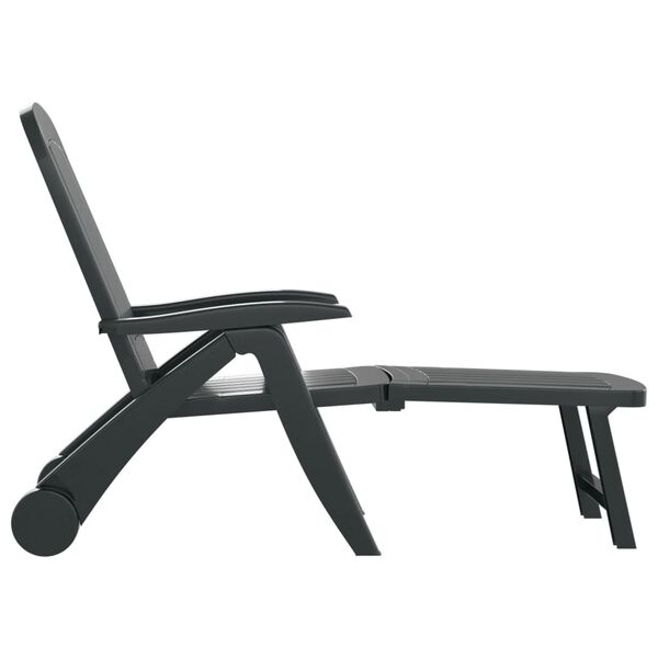 vidaXL Składany leżak, polipropylen, zielony