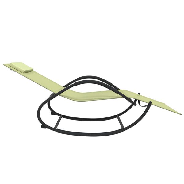 vidaXL Leżak, bujany, kremowy, stal i tworzywo textilene