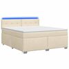 vidaXL Ł&oacute;żko Box Spring z materacem i LED kremowy 140 x 190 cm tkanina
