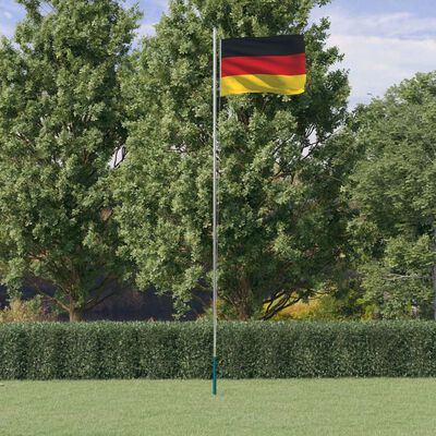 vidaXL Flaga Niemiec z masztem, 6,23 m, aluminium