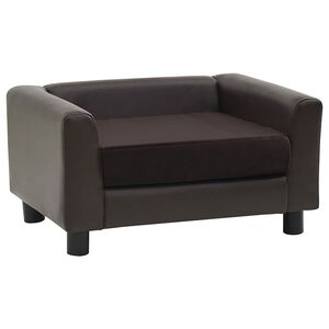 vidaXL Sofa dla psa, brązowa, 60x43x30 cm, plusz i sztuczna sk&oacute;ra