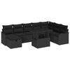vidaXL Zestaw Sof na Ogr&oacute;d z poduszką 9 pcs Czarny Polirattan
