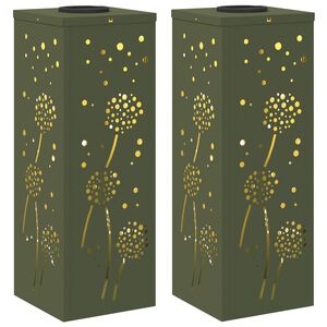 vidaXL Słoneczna LED lampa na ścieżkę 2 szt. Ciepła biel