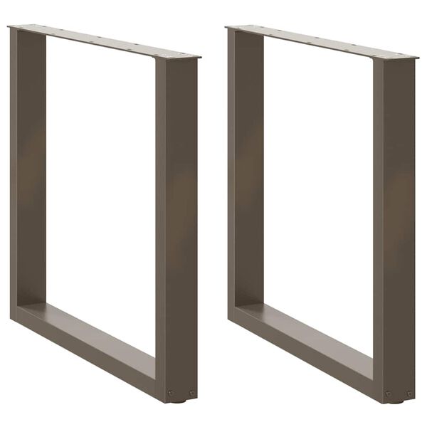 vidaXL Nogi do stołu jadalnego w kształcie litery U 2 szt. Naturalna stal 80x(72-73) cm Stal